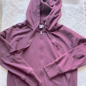 Aerie Maroon Zip Up Oversized Hoodie